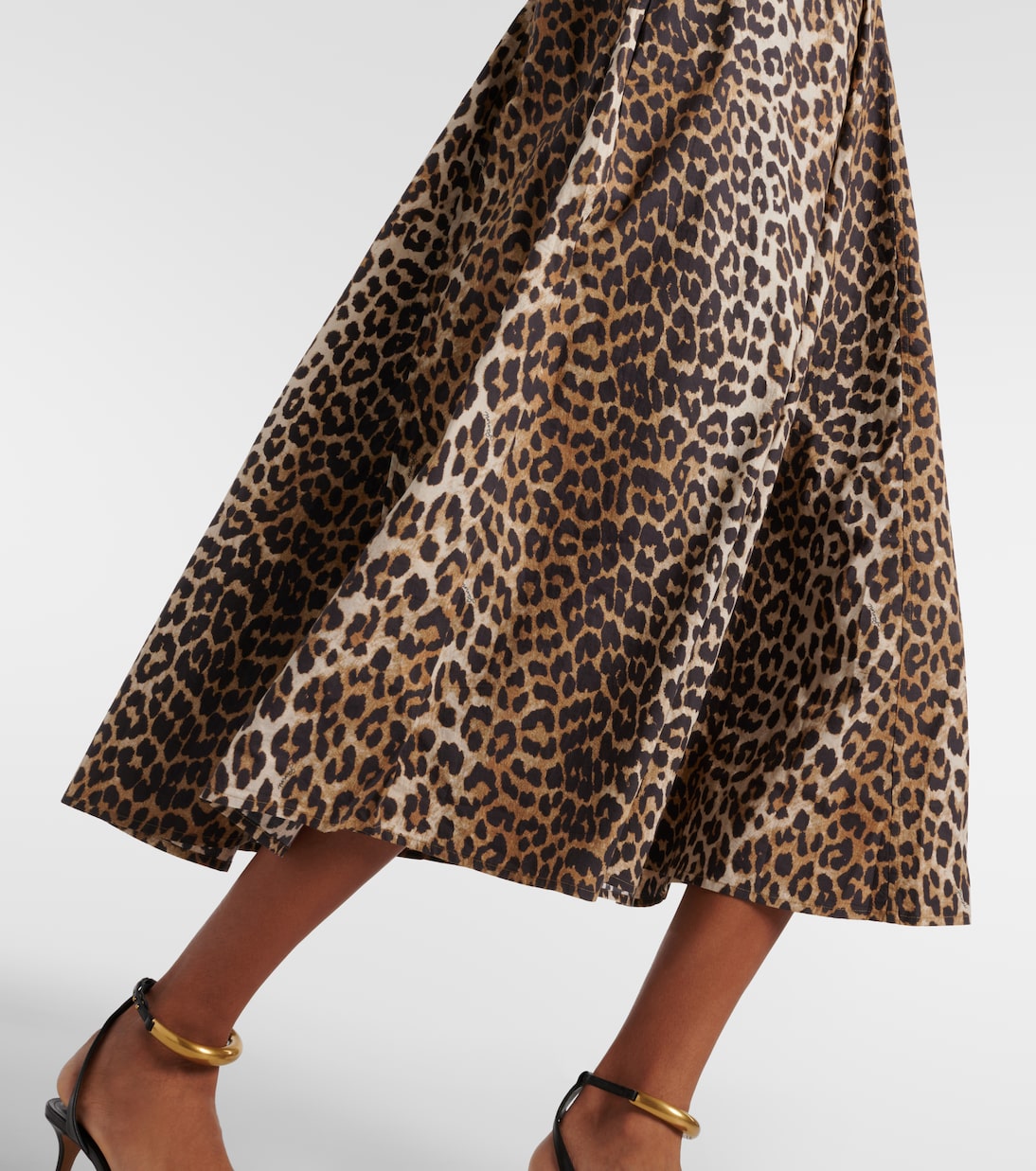 Abito midi in popeline di cotone | Ganni