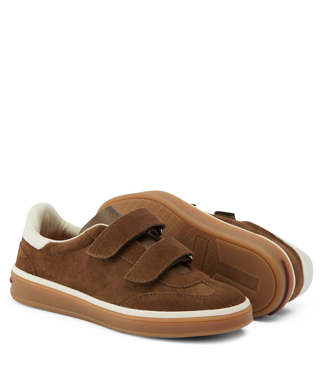 Walk leather-trimmed suede sneakers | Loro Piana Kids