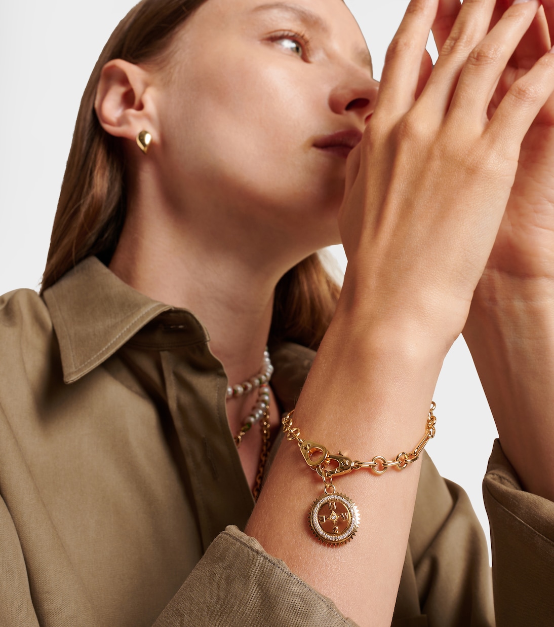 Bracelet Internal Compass en or 18 ct et diamants | FoundRae