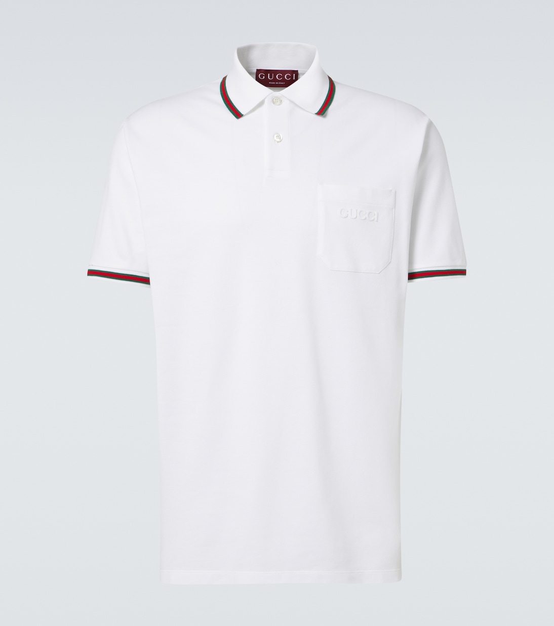 Web Stripe cotton-blend piqué polo shirt | Gucci