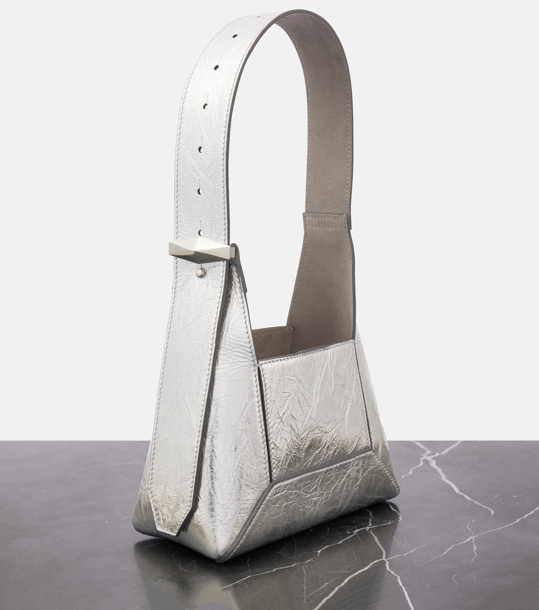 Schultertasche Diamond Small aus Metallic-Leder | Jimmy Choo