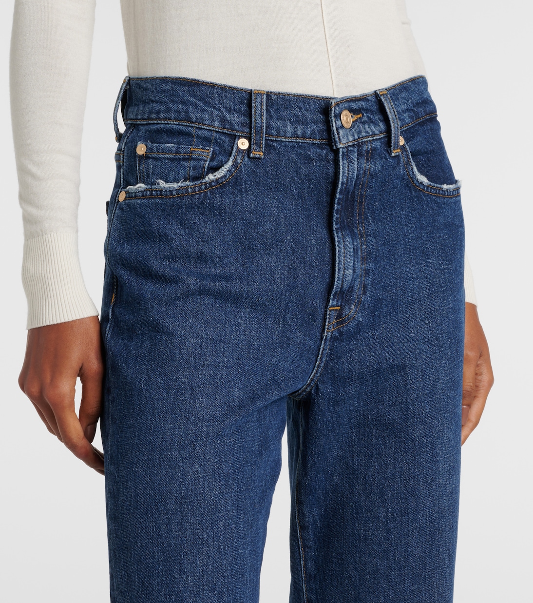 High-Rise Cropped Straight Jeans | 7 For All Mankind