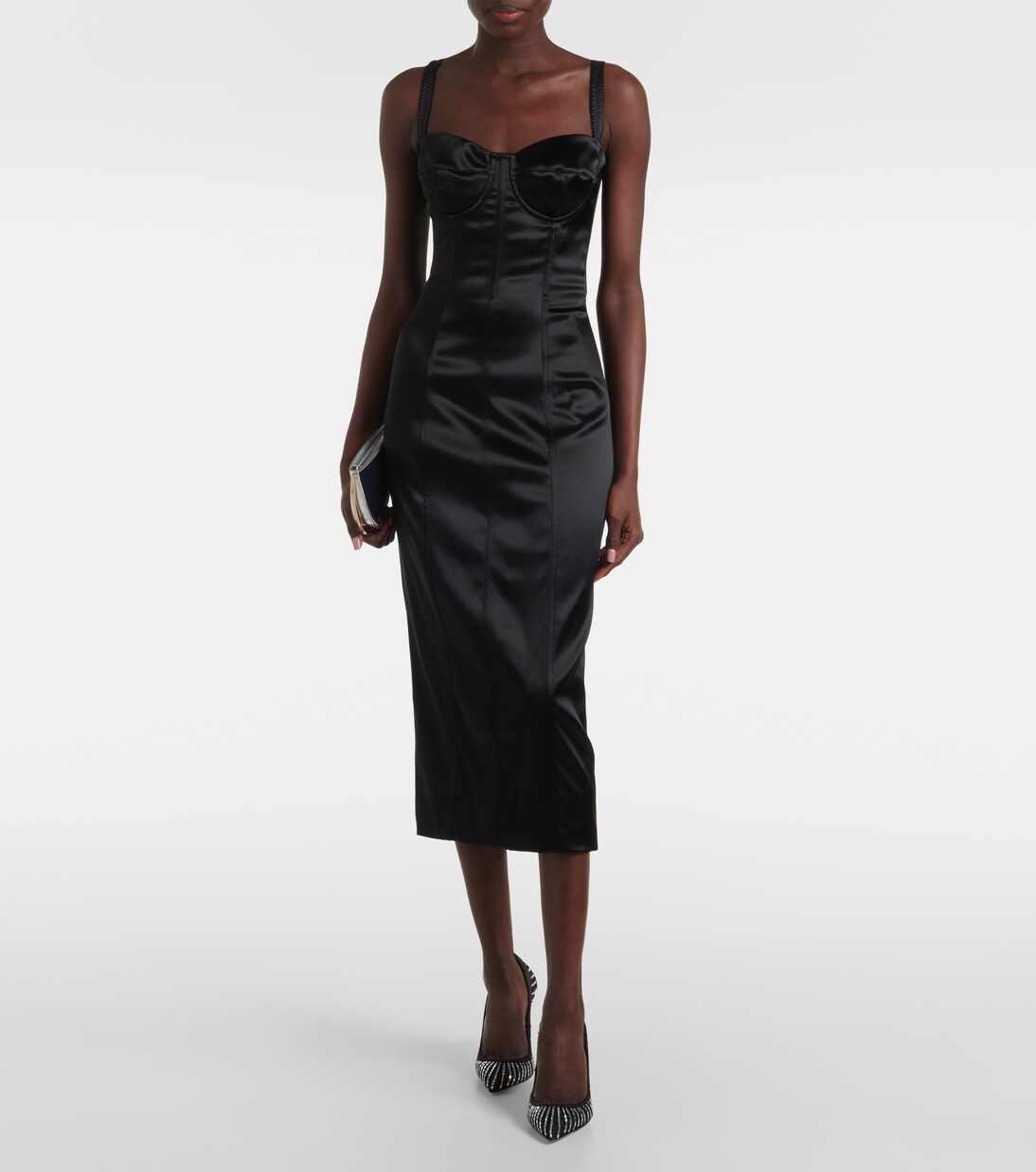 Passions Crystal 105 satin and mesh pumps | Aquazzura