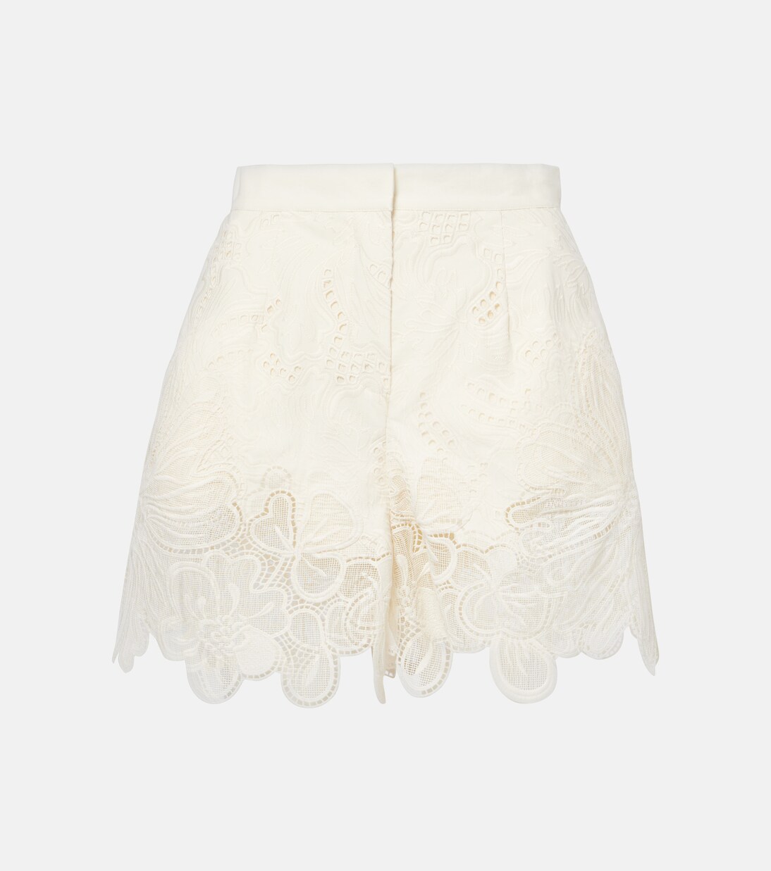 Embroidered broderie anglaise shorts | Elie Saab