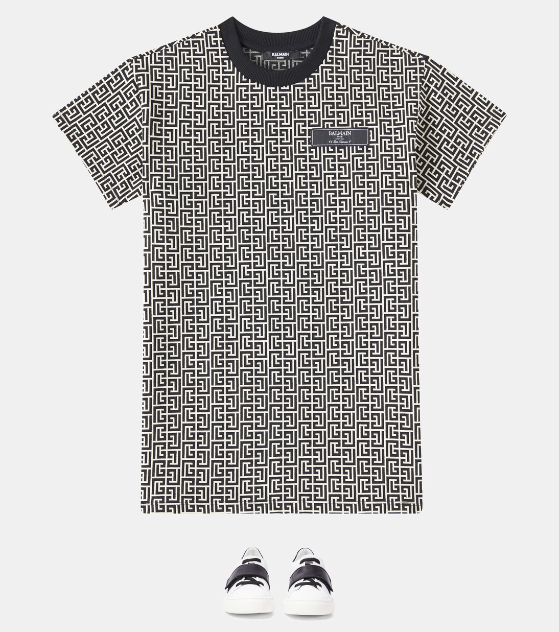 Cotton-blend jersey dress | Balmain Kids