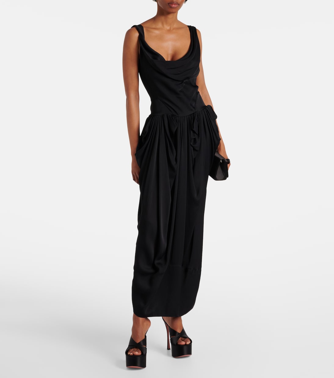 Salma 155 satin platform mules | Amina Muaddi