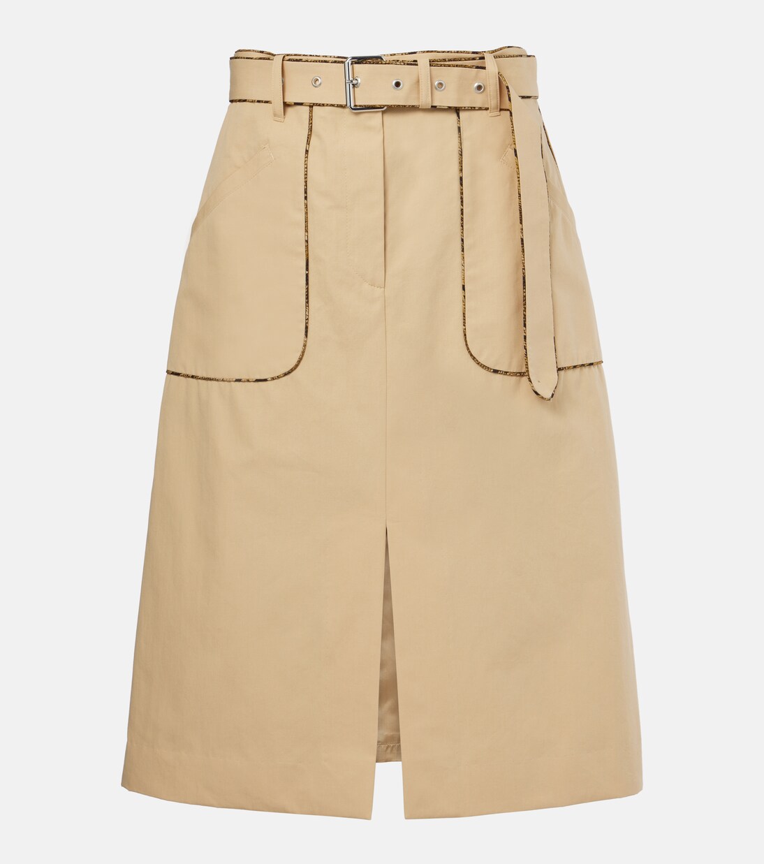 Belted cotton poplin midi skirt | Dries Van Noten