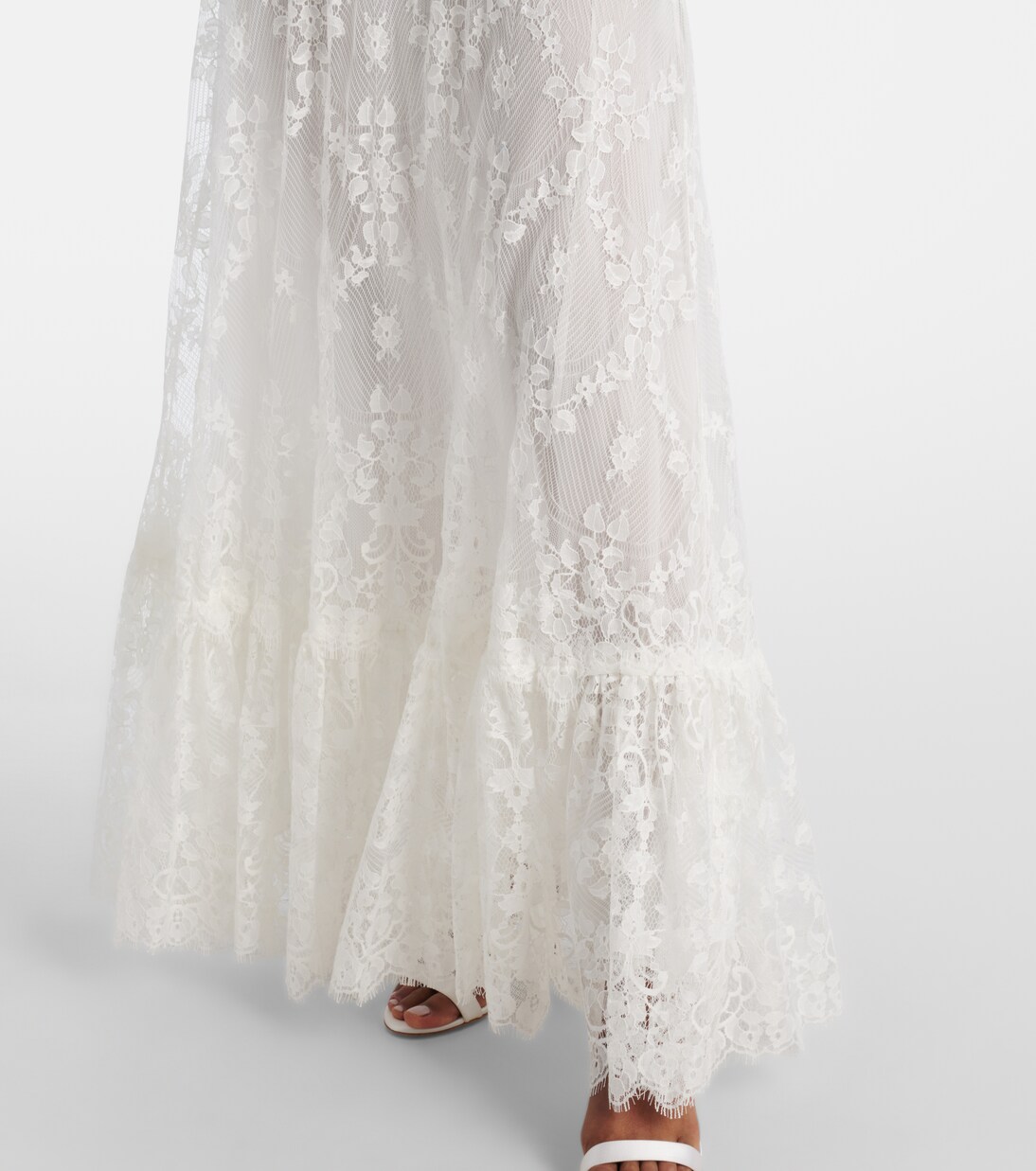 Embroidered cotton-blend lace gown | Elie Saab