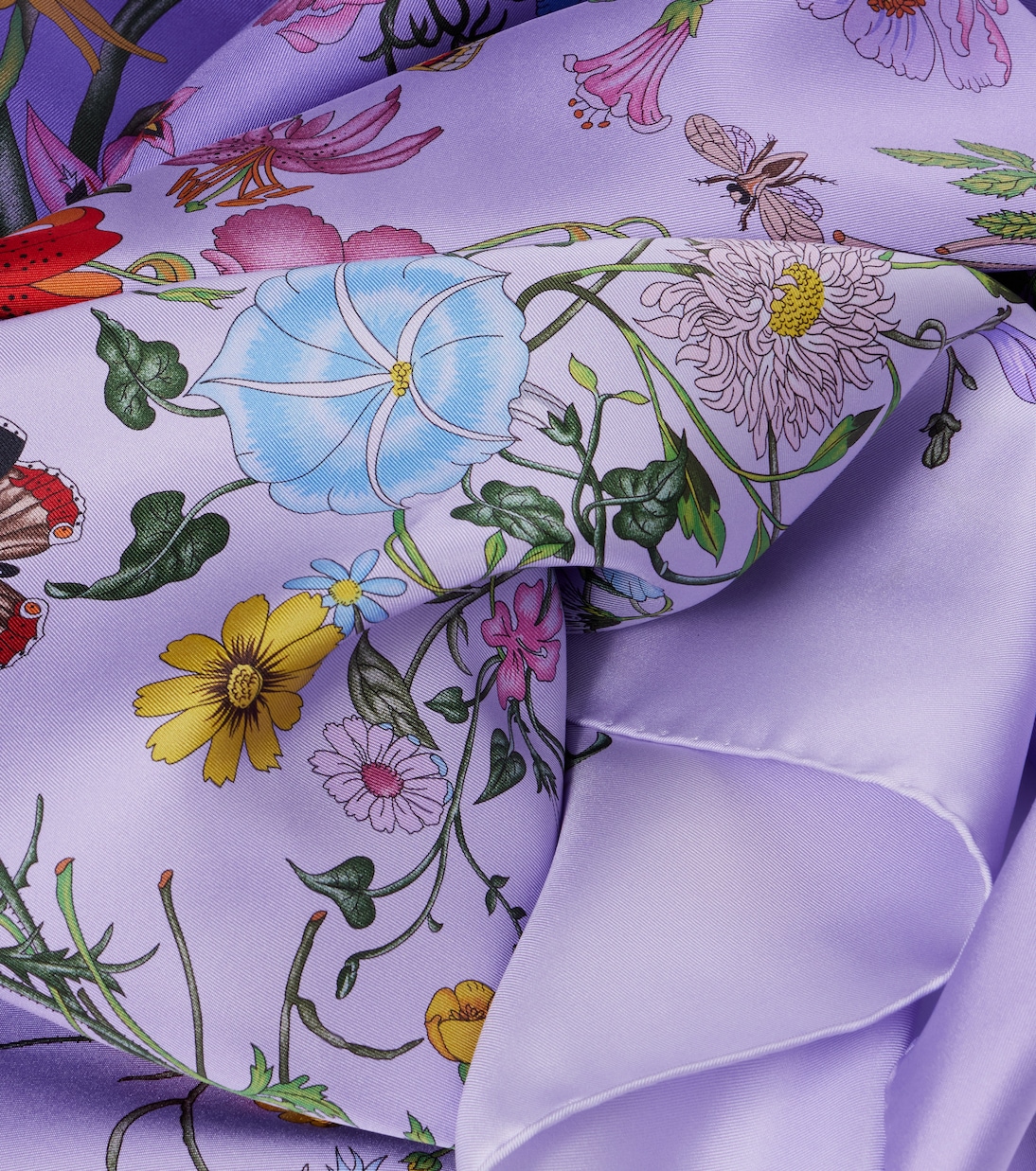 Floral silk twill scarf | Gucci