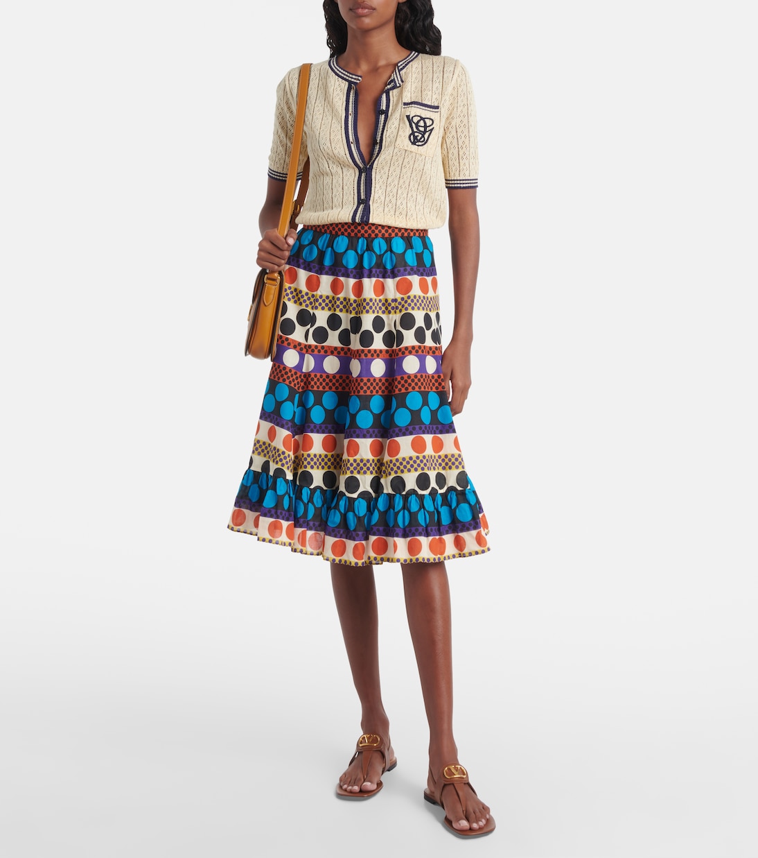 Printed cotton midi skirt | Valentino