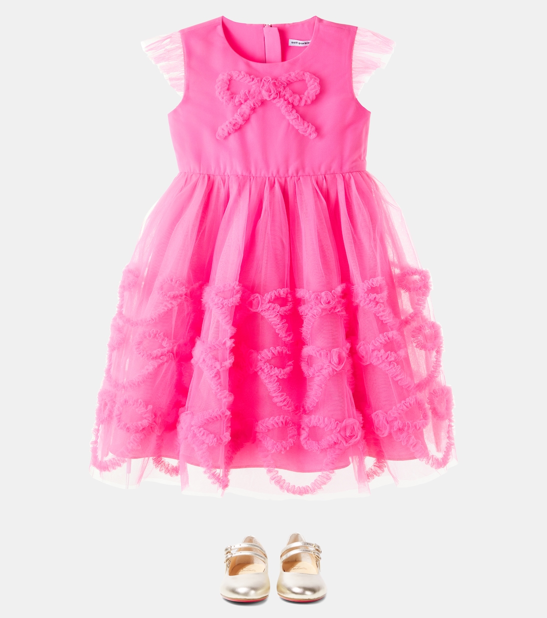 Bow tulle dress | Self-Portrait Kids