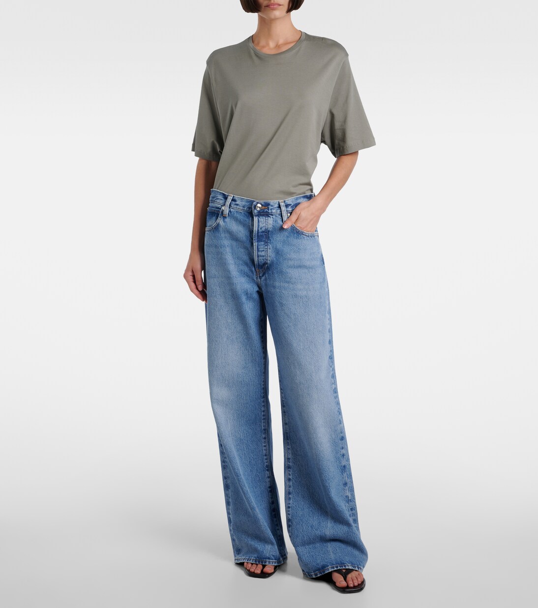 Loose mid-rise wide-leg jeans | Frame