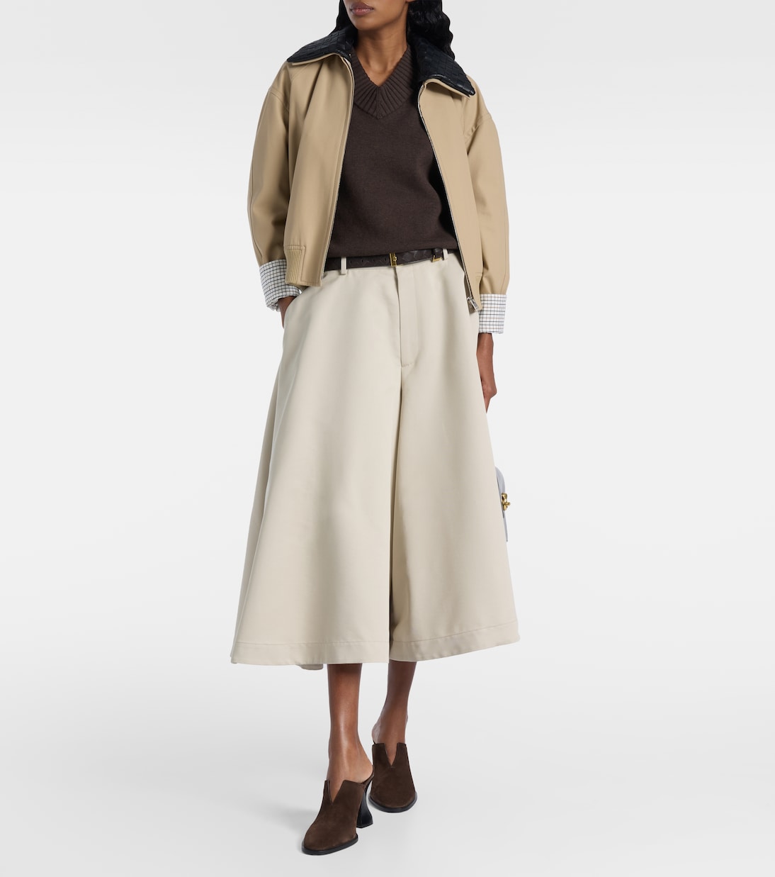 Cotton and silk twill culottes | Bottega Veneta