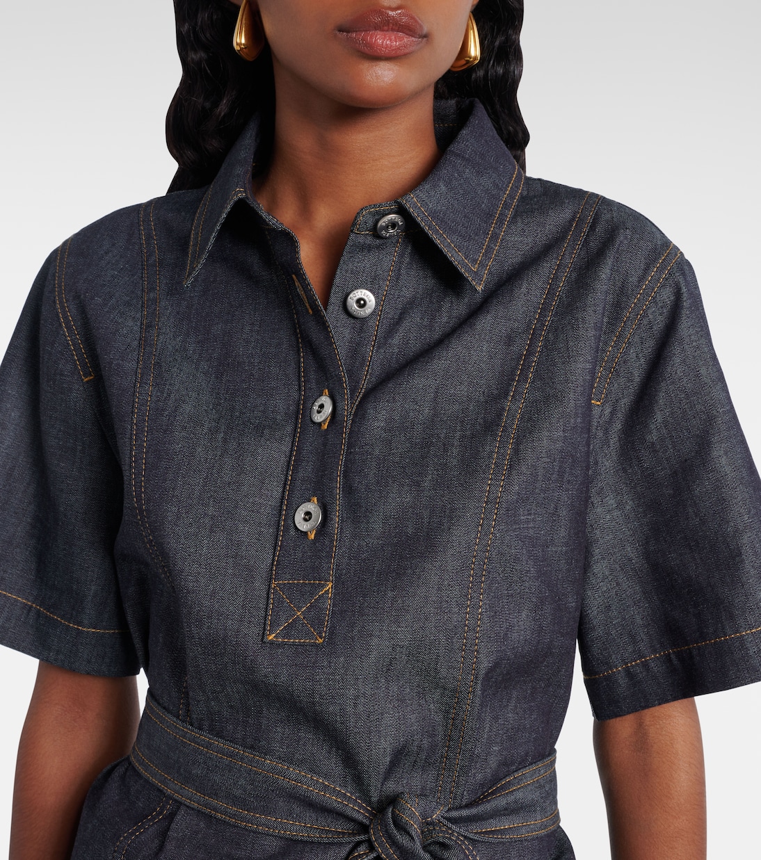 Denim midi dress | Bottega Veneta