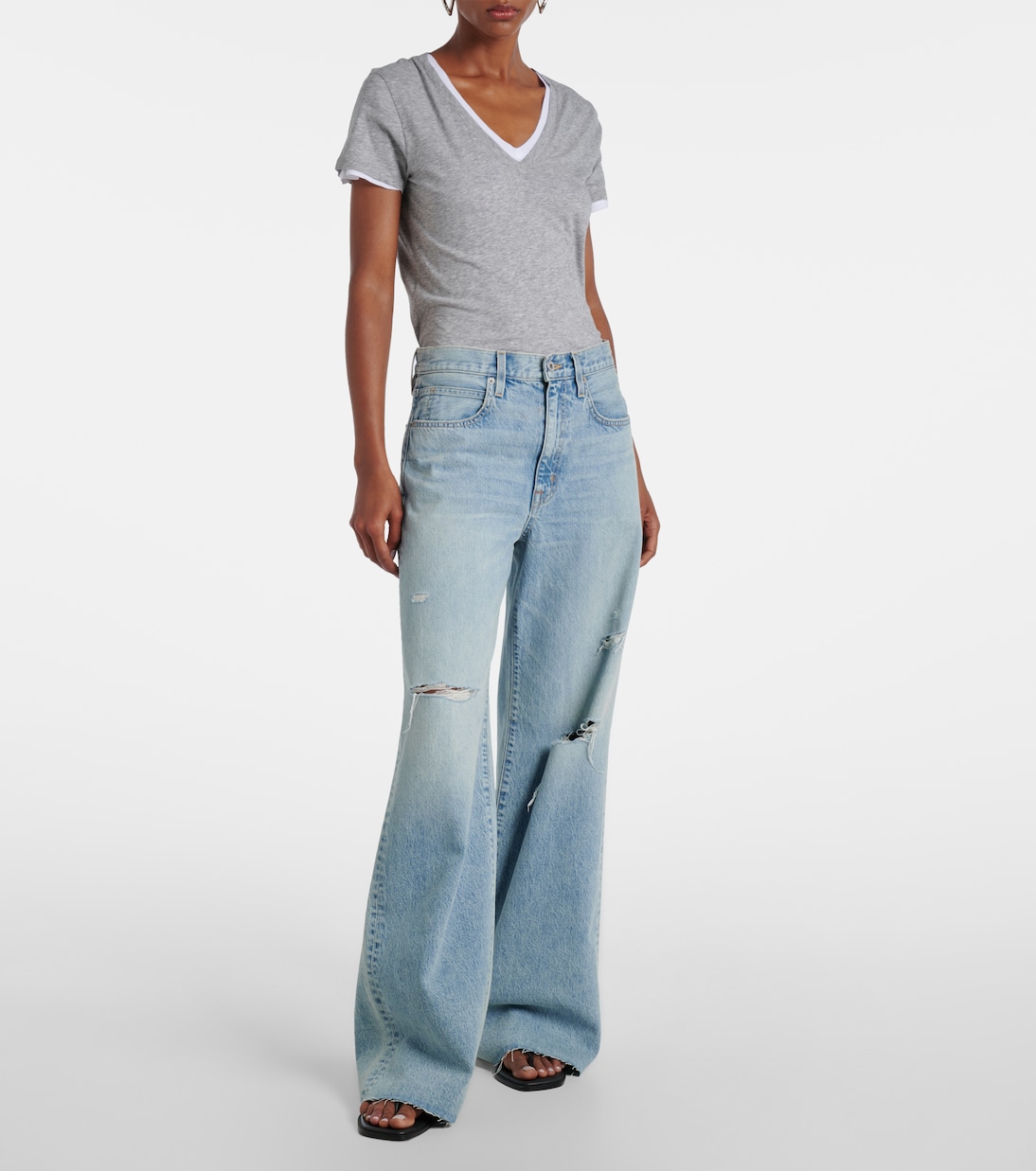 Jeans Nico a gamba larga a vita media | Slvrlake