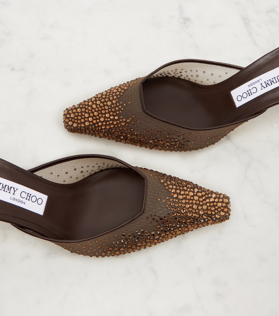 Vivi 65 crystal-embellished mesh mules | Jimmy Choo