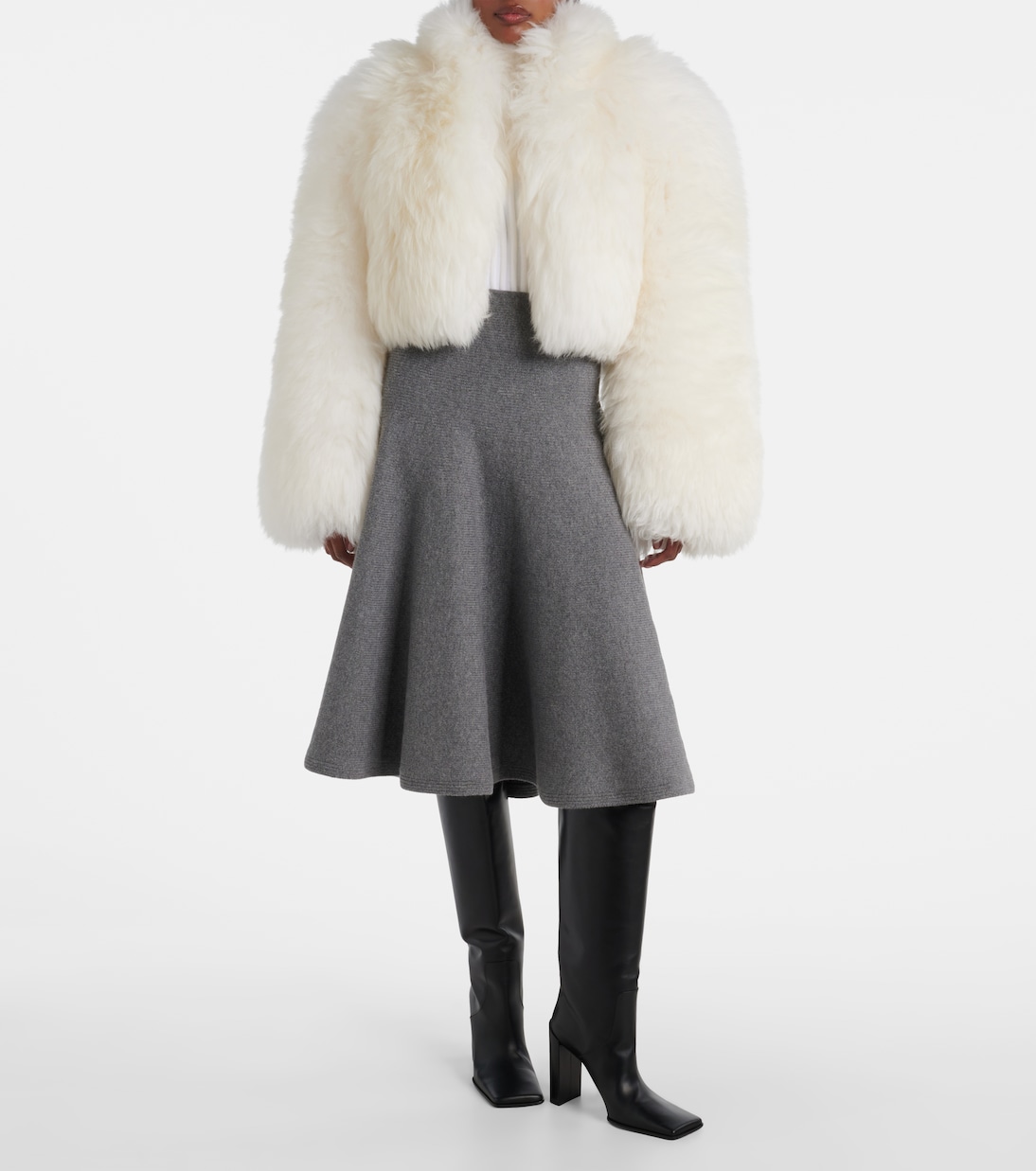 Cropped shearling jacket | Alaïa