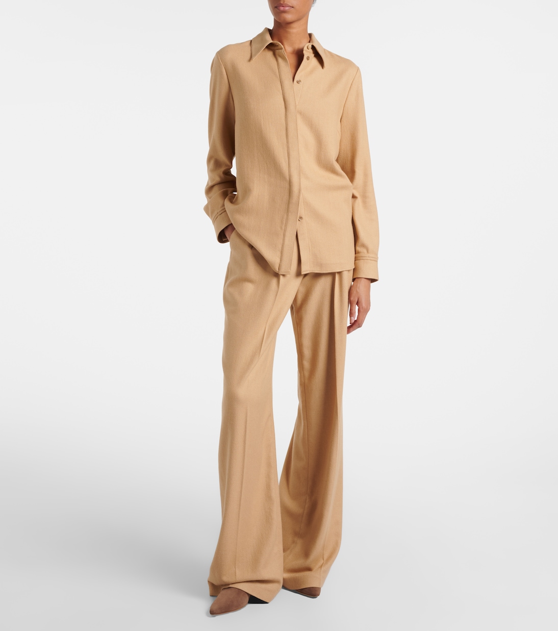 High-Rise-Schlaghose Rhein aus Wolle | Gabriela Hearst