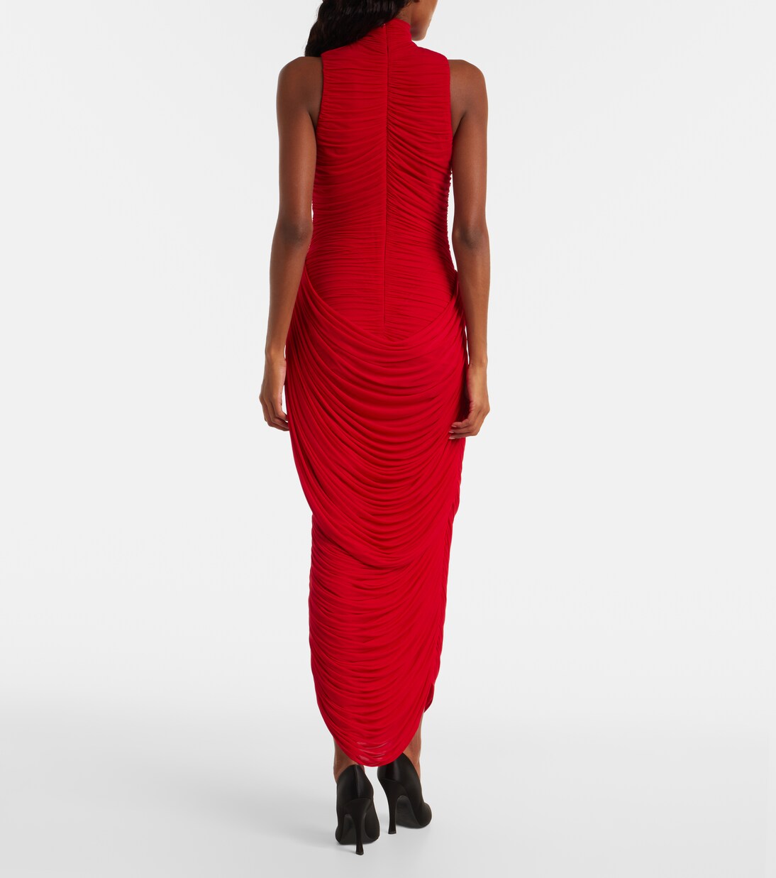 Vestido de fiesta drapeado con aplique floral | Magda Butrym