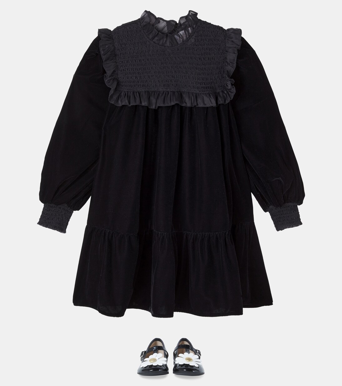 Shirred velvet dress | Petite Amalie  