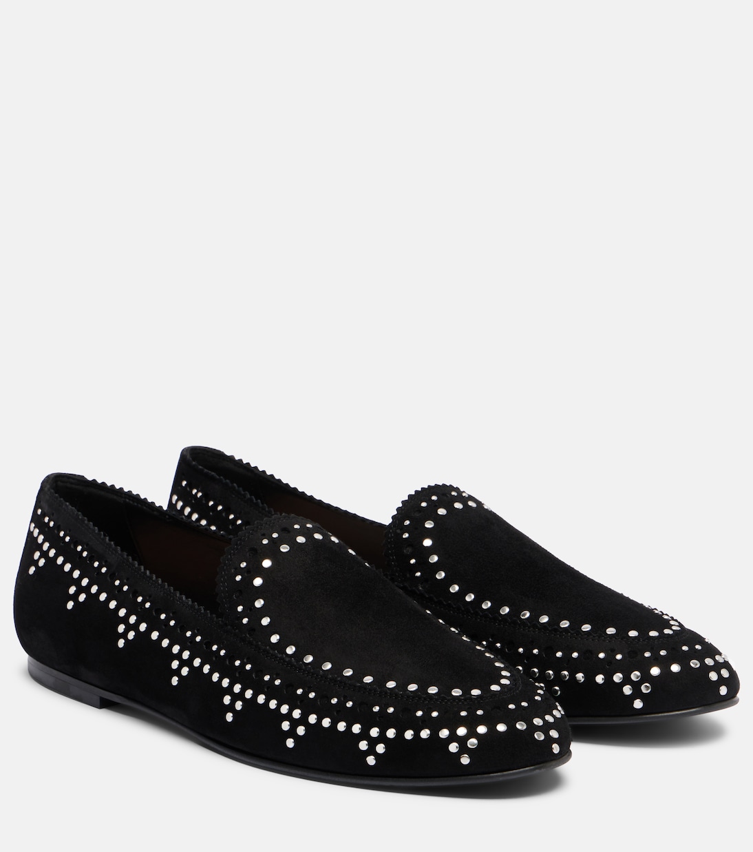 Skye studded suede loafers | Aquazzura