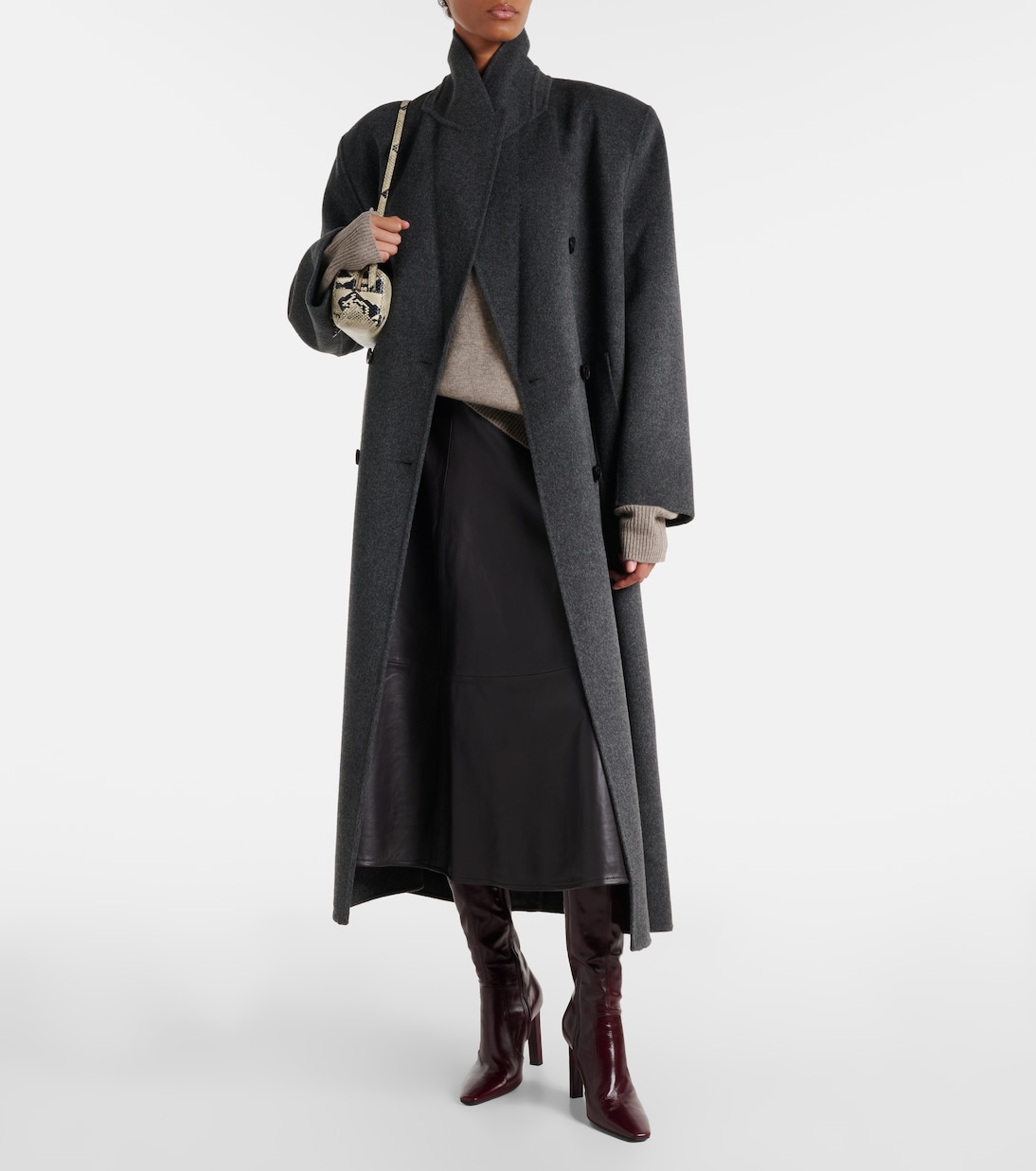 Savil leather midi skirt | The Frankie Shop