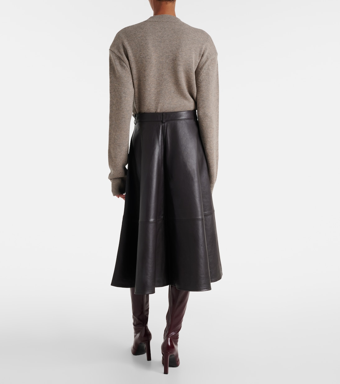 Savil leather midi skirt | The Frankie Shop