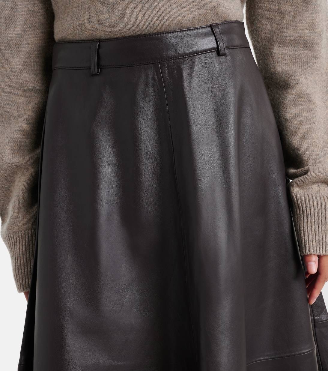 Savil leather midi skirt | The Frankie Shop