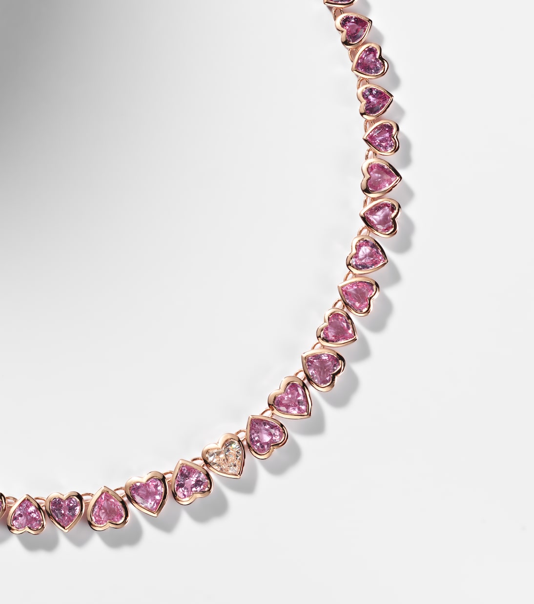 Collier Tennis en or rose 18 ct, saphirs et diamant | Shay Jewelry