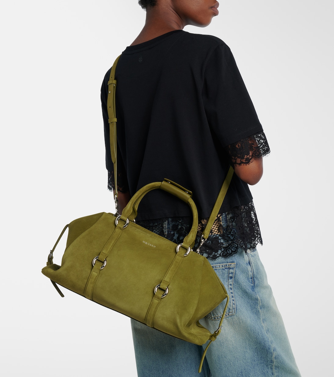 Sac Farringdon Medium en daim | McQueen