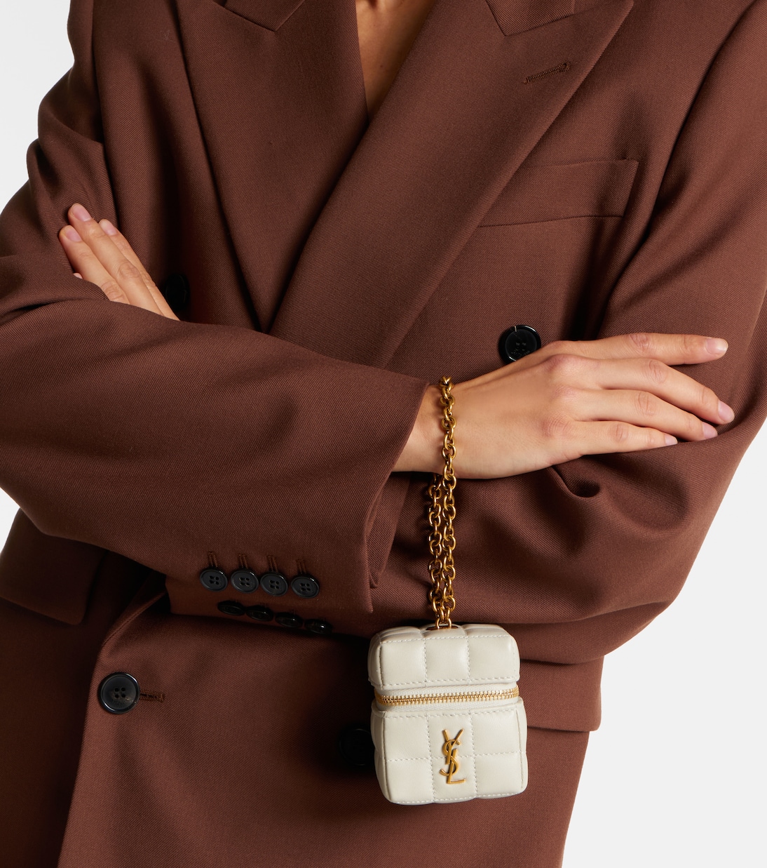 Cassandre Carré Mini leather box bag  | Saint Laurent