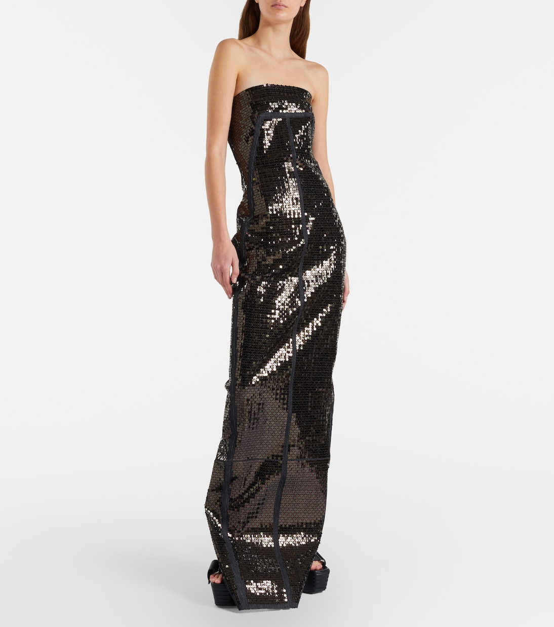 Sequined denim bustier gown | Rick Owens