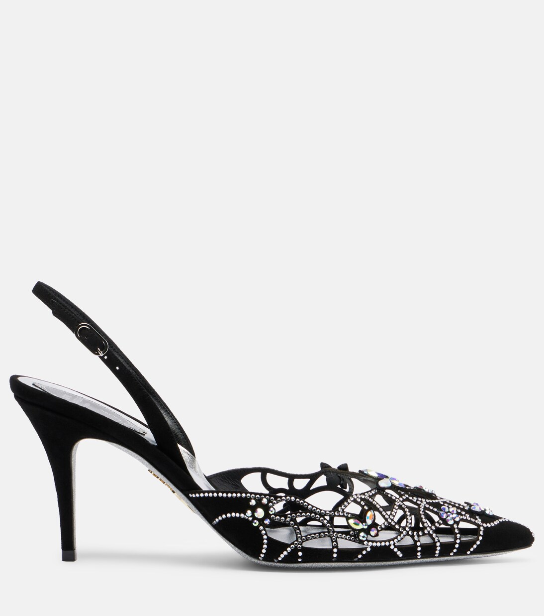 Embellished suede slingback pumps | Rene Caovilla