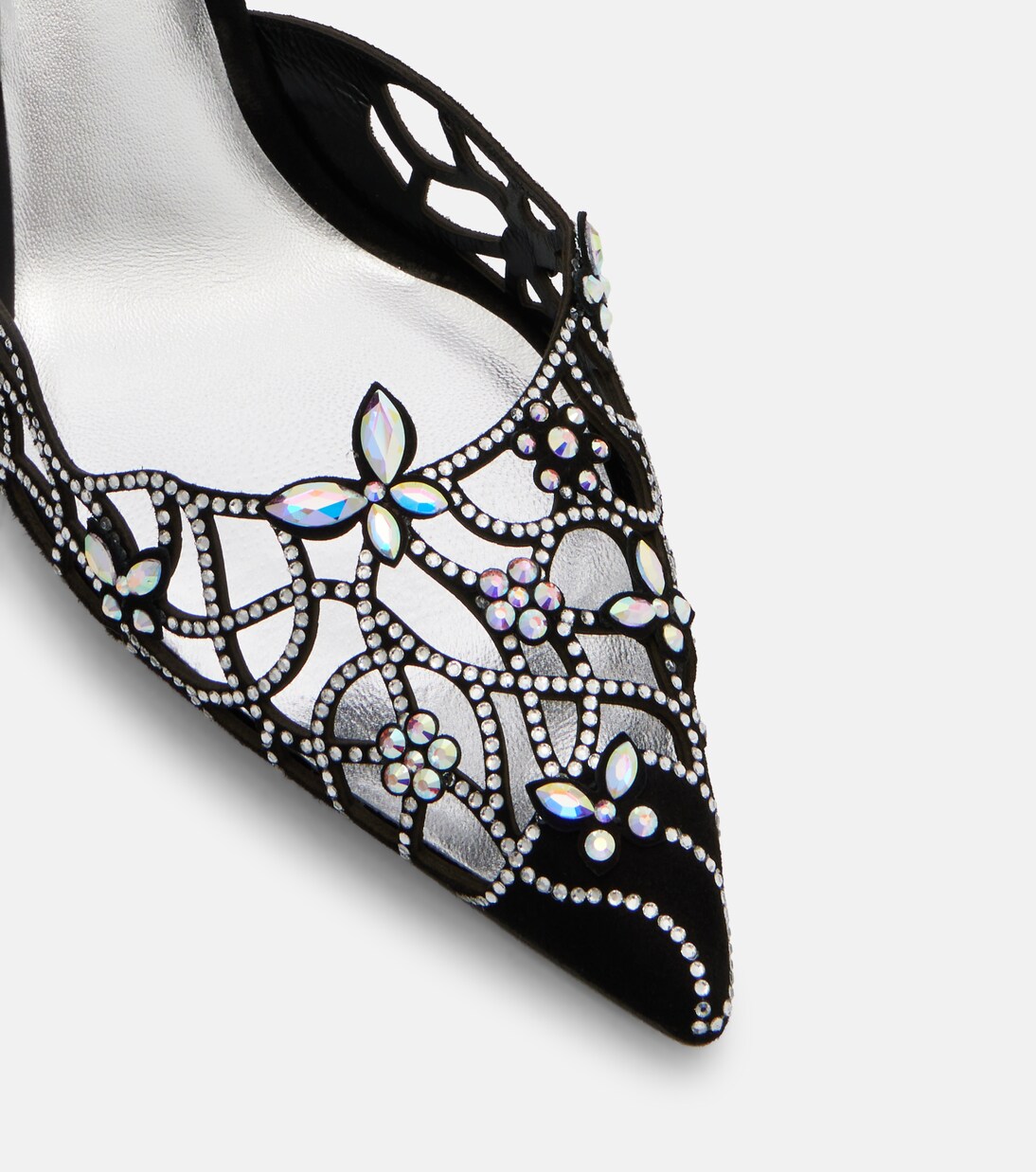 Embellished suede slingback pumps | Rene Caovilla