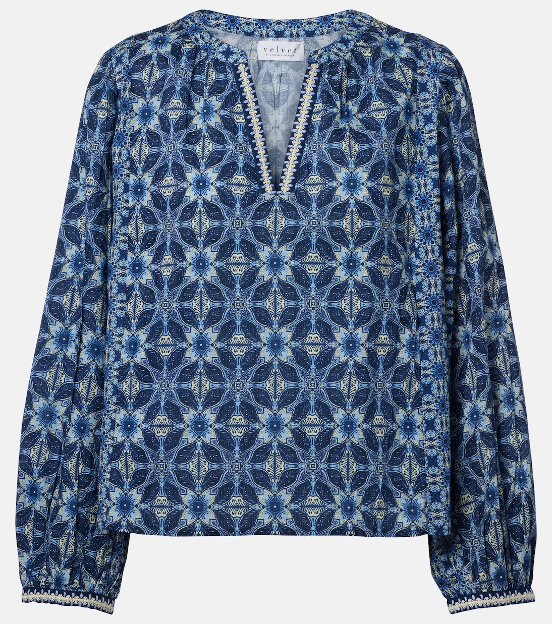 Claudie printed cotton blouse | Velvet