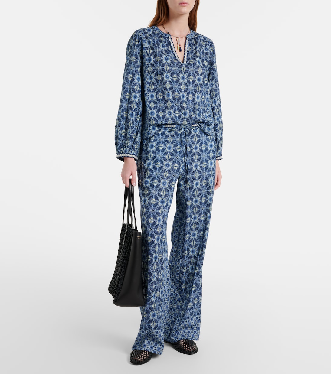 Claudie printed cotton blouse | Velvet