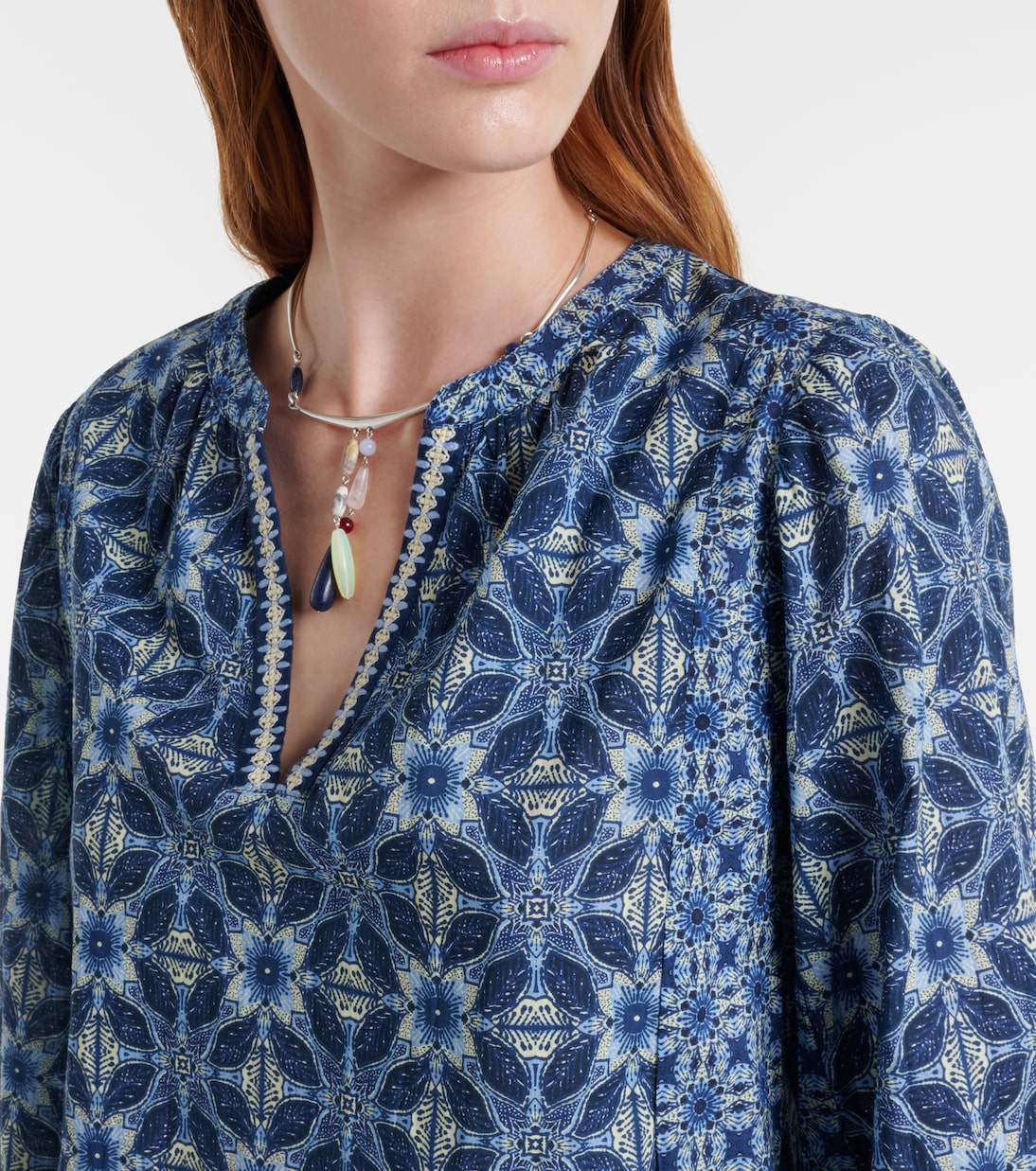 Claudie printed cotton blouse | Velvet