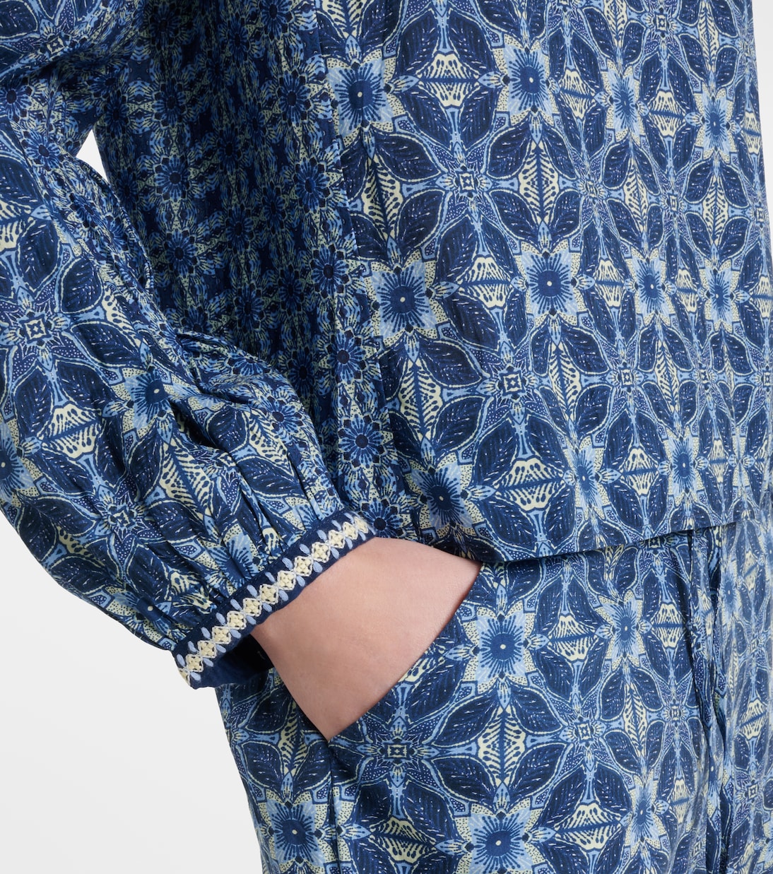 Claudie printed cotton blouse | Velvet