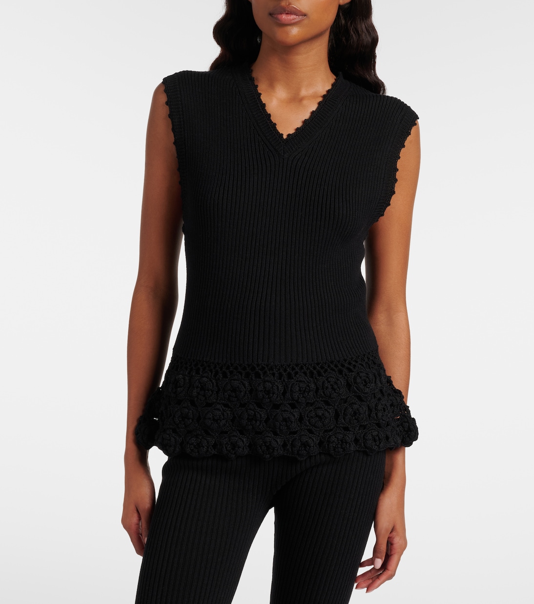 Top en mezcla de algodón con bordado | Ganni