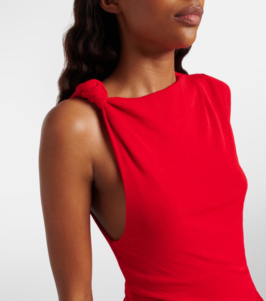 Vestido midi asimétrico drapeado  | Ganni