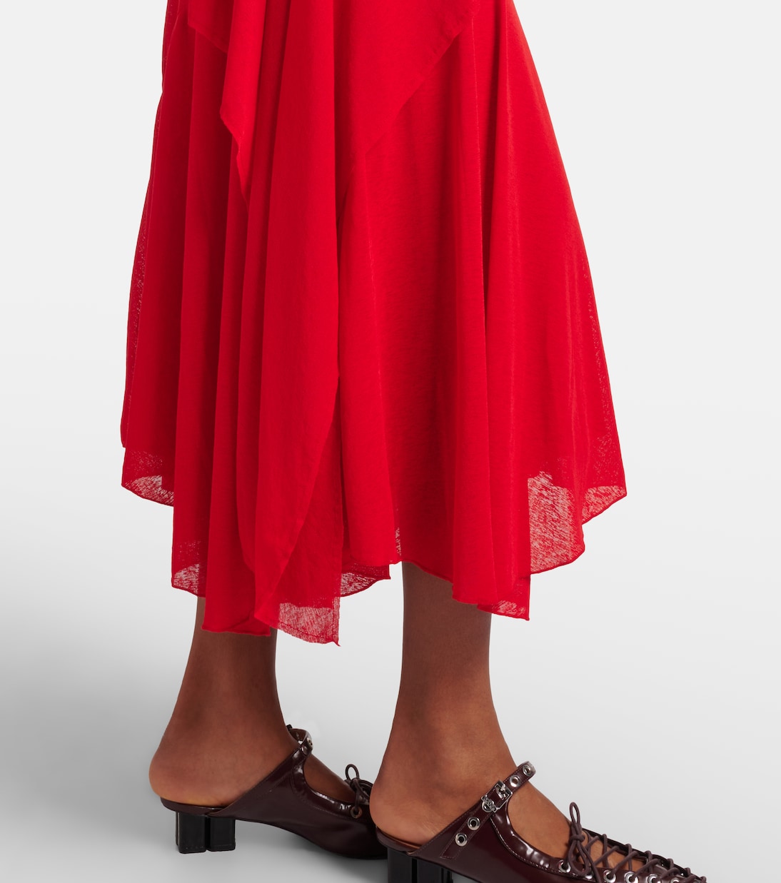 Vestido midi asimétrico drapeado  | Ganni