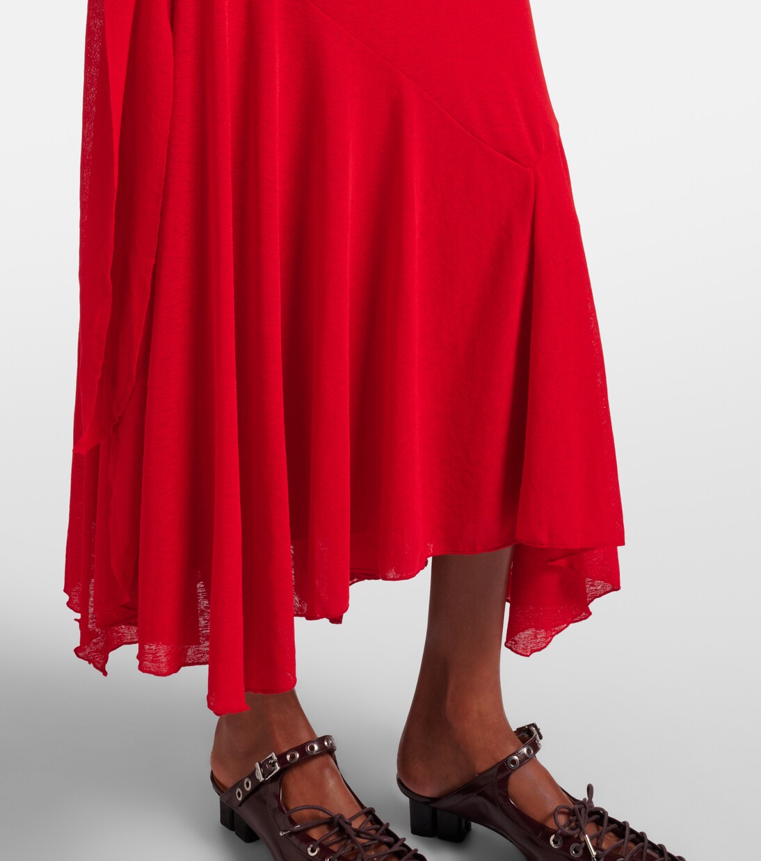 فستان ميدي درابيه بقصة غير متماثلة | Ganni