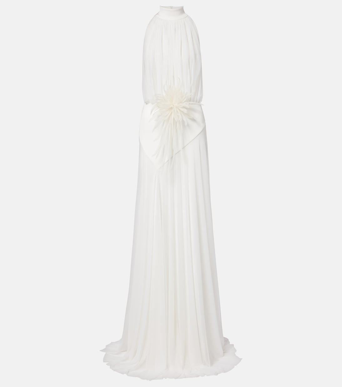 Draped floral-appliqué gown | David Koma