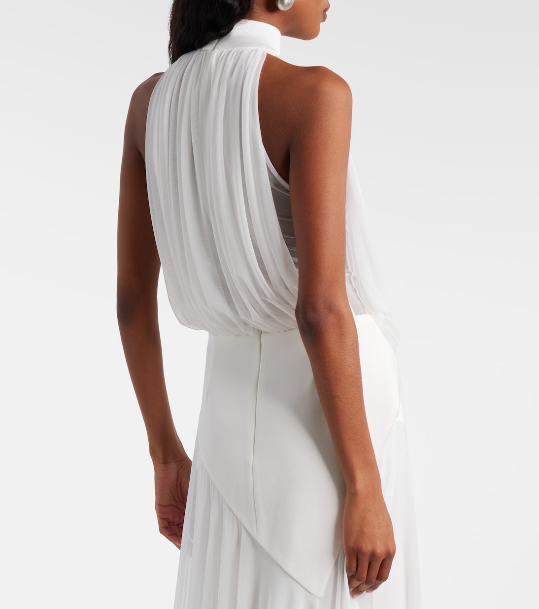 Draped floral-appliqué gown | David Koma