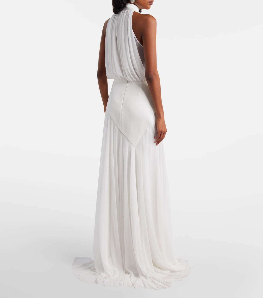 Draped floral-appliqué gown | David Koma