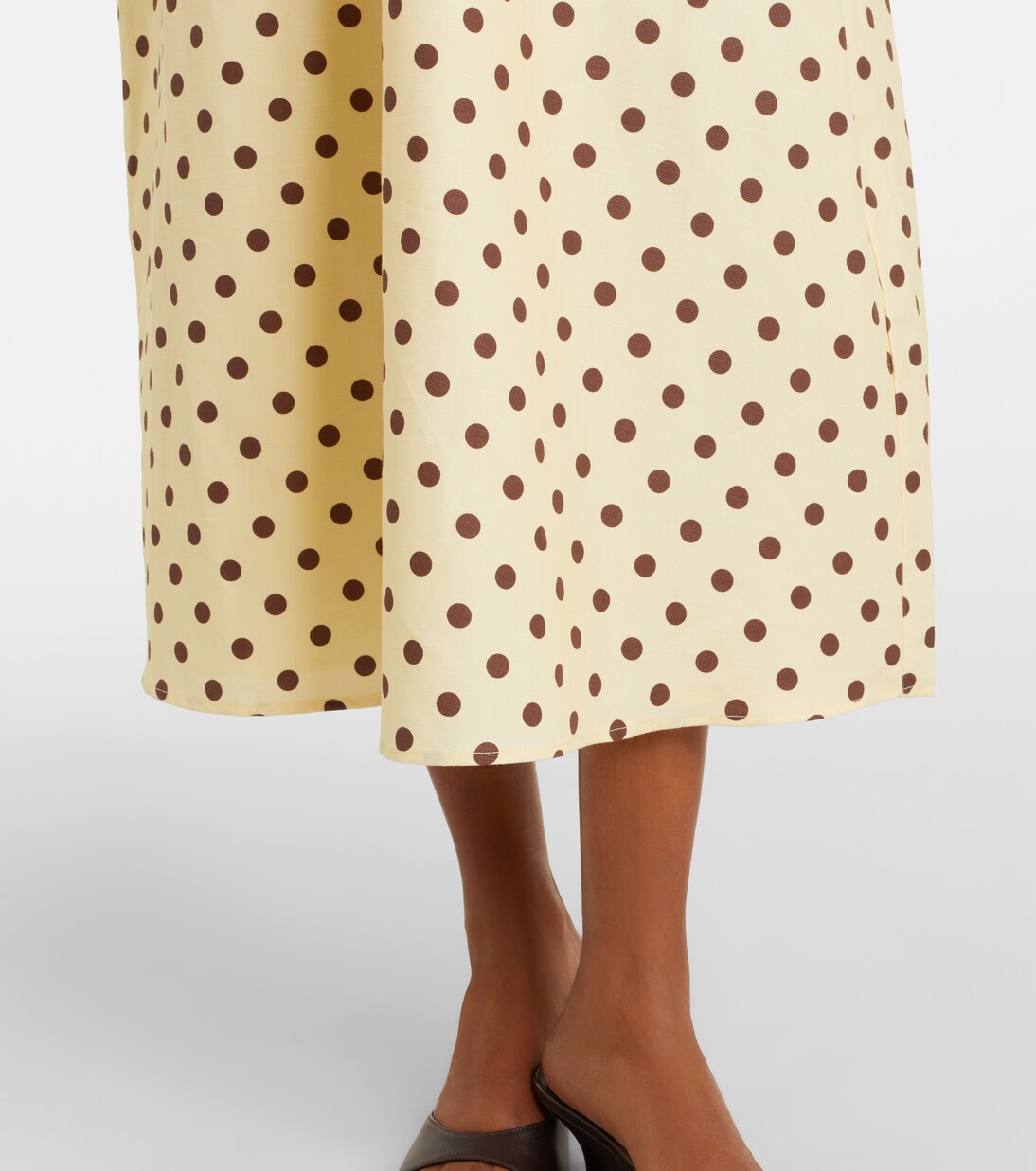 Bowie polka-dot linen and cotton midi dress | Posse