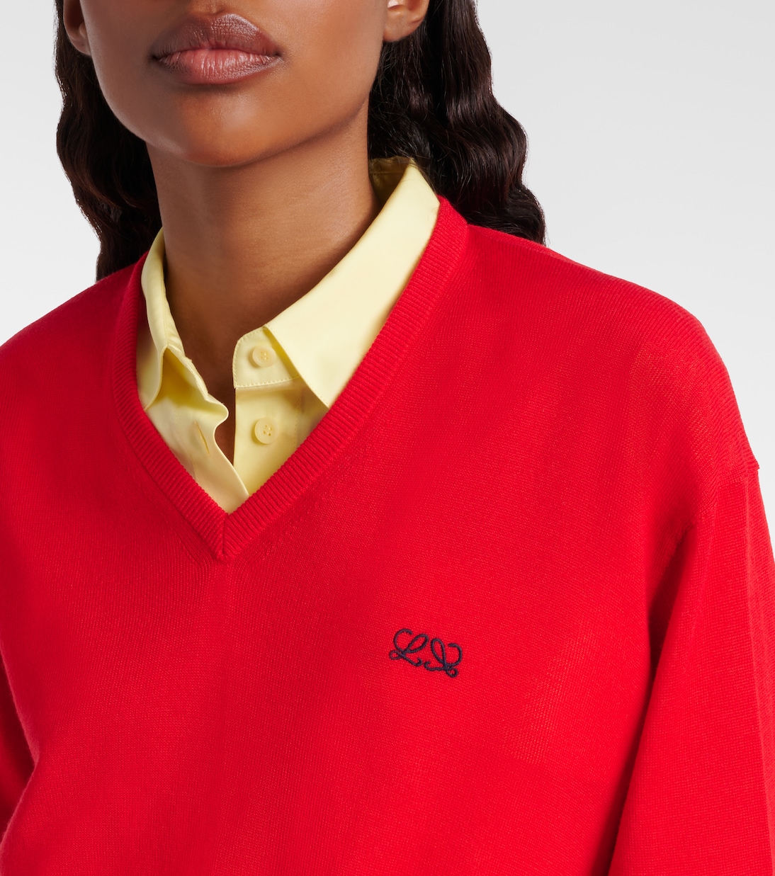 Pull Double L asymétrique en laine | Loewe