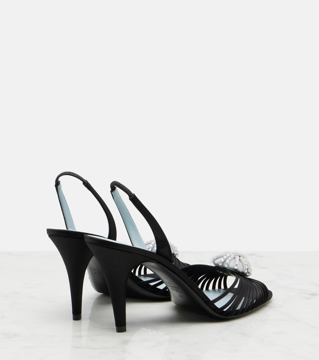 Cœur Royal satin slingback sandals | Valentino Garavani