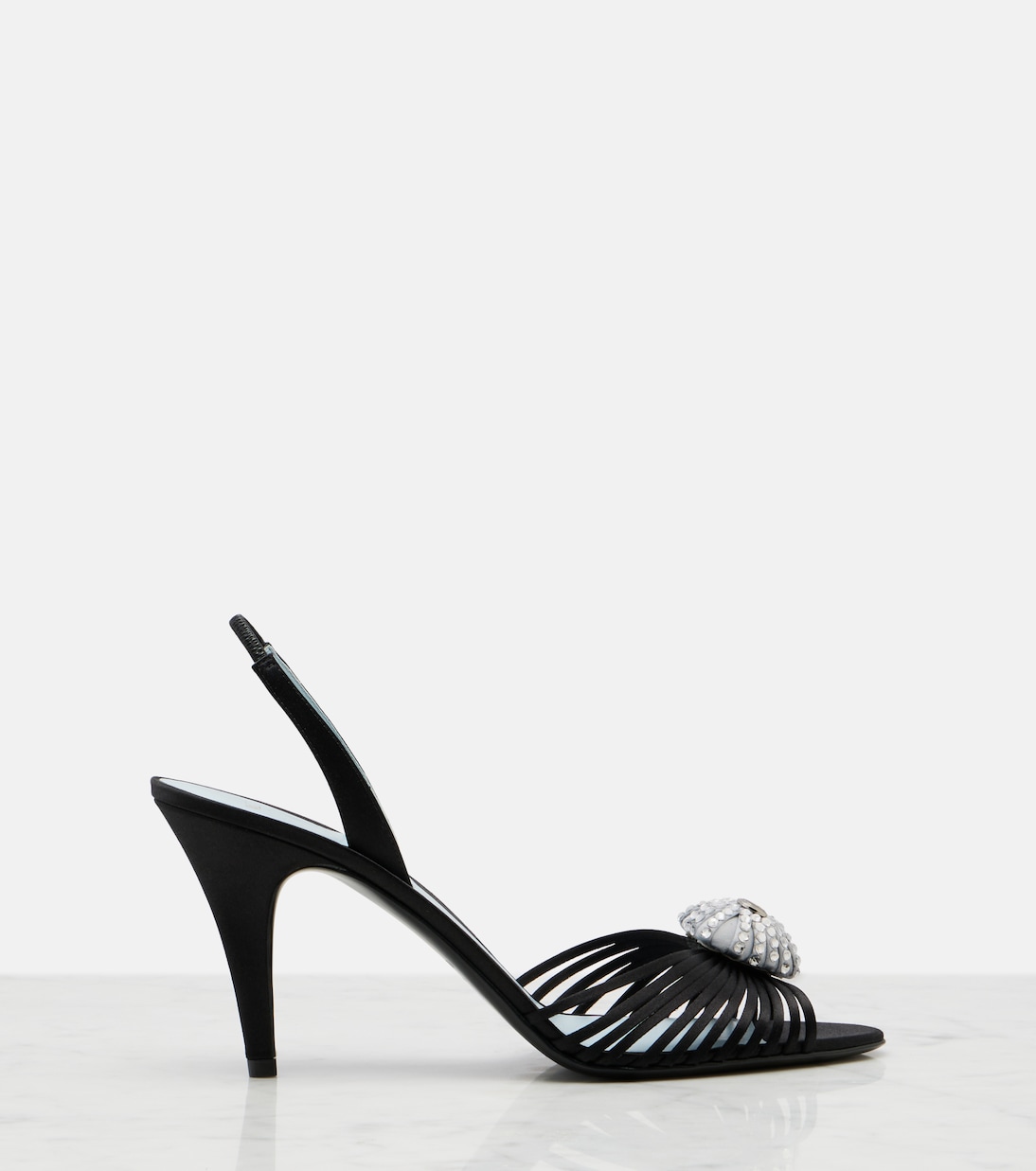Cœur Royal satin slingback sandals | Valentino Garavani