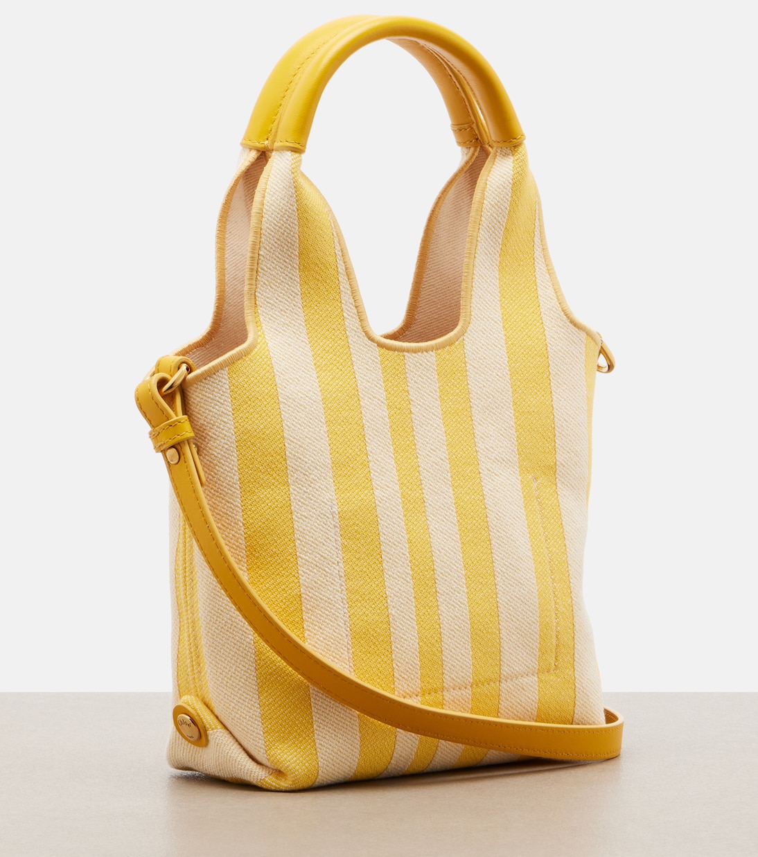 Stripy Small jacquard tote bag | Chloé
